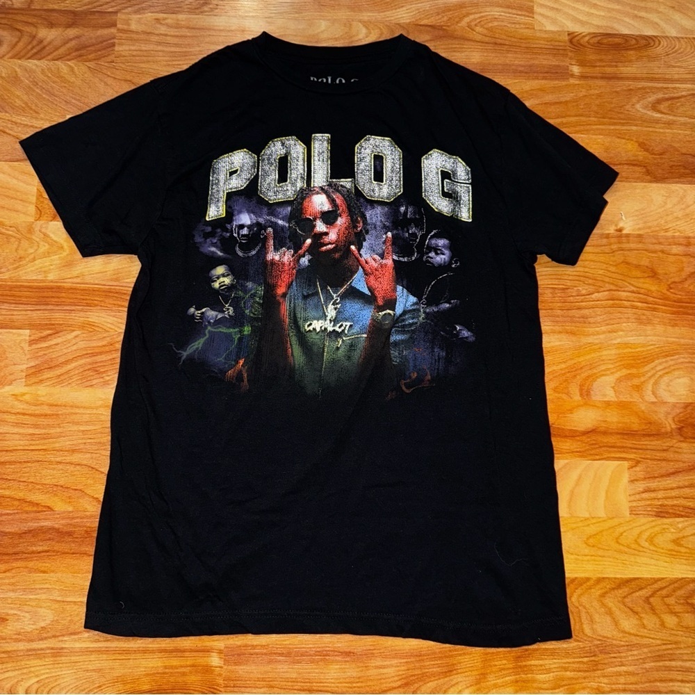 Polo G Rapper Rap Tee Shirt Adult Medium Black Hip Hop Band T-shirt Preowned
